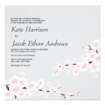 Kirschblüten-Hochzeit laden //-Silber ein Individuelle Einladungskarten