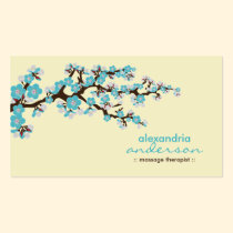 Kirschblüten-kundenspezifische Visitenkarten (Aqua visitenkarten