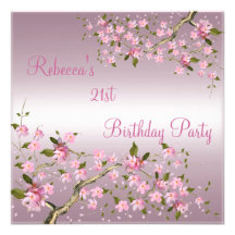 KirscheBossom 21. elegantes Geburtstags-Party-Rosa Personalisierte Einladungskarten