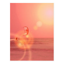Kiteboarding Sonnenuntergang-Postkarte