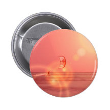 Kiteboarding Sonnenuntergang-runder Knopf Buttons
