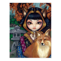 "Kitsune" Postkarte