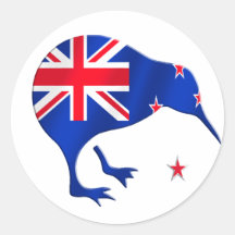 Kiwi Neuseeland-Flaggenfußball-Fußballgeschenke Runder Sticker