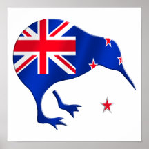 Kiwi Neuseeland-Flaggenfußball-Fußballgeschenke Poster