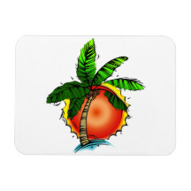 Klare helle Palme u. Sun Vinyl Magnete