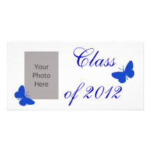Klasse von 2012 - blauer Schmetterling Individuelle Foto Karten