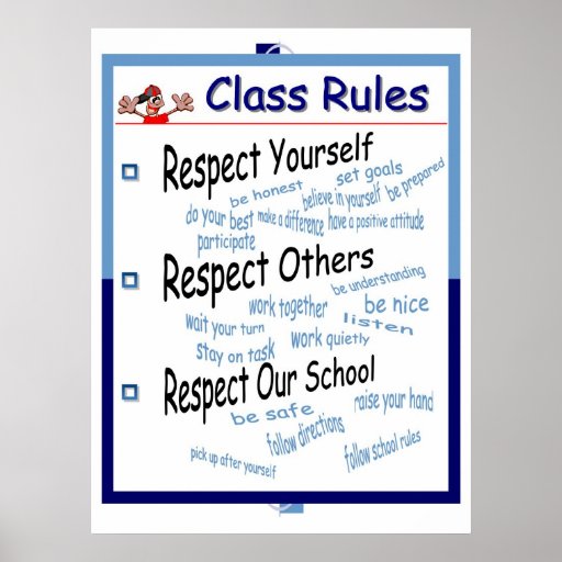 Klassenzimmer-Regeln Plakatdrucke