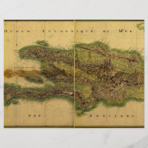 Klassikerantiquarian-Karte 1805 von Hispaniola Bedruckte Flyer