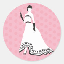 Klassisches elegantes Mädchen Runde Sticker
