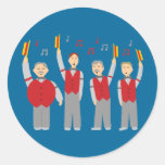 Klassisches Friseursalon-Quartett Runde Sticker