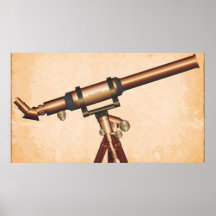 Klassisches Teleskop Poster