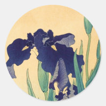 Klassisches Vintages japanisches ukiyo-e Veilchen  Stickers