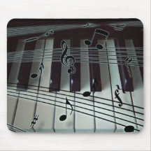 Klavier-Schlüssel und Musiknoten Mousepads