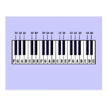 Klavier-Tastatur-Diagramm Postkarten