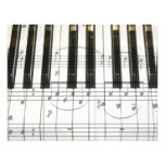 Klavier-Tastatur und Musiknoten Individuelle Einladungen