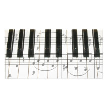 Klavier-Tastatur und Musiknoten Photogrußkarten