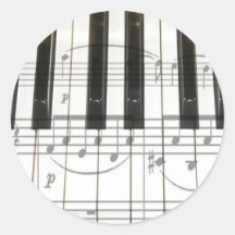 Klavier-Tastatur und Musiknoten Sticker