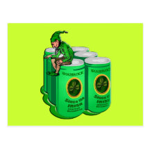 Kleeblatt-Bier, da die Iren anfingen zu trinken Postkarte