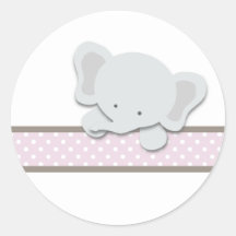 Kleine Aufkleber des Elefant-{Rosa} |