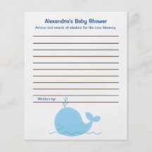Kleine Blauwal-Flyer-Baby-Duschen-Ratekarten