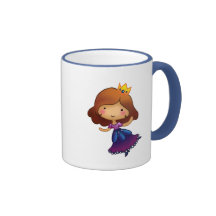 Kleine brünette Prinzessin Kaffeetasse