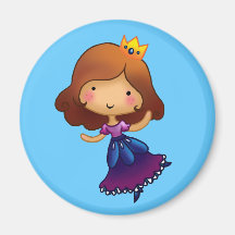 Kleine brünette Prinzessin Kühlschrankmagnet