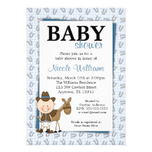 Kleine Cowboy-Hufeisen-Babyparty-Einladungen