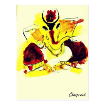Kleine Ganesh Ji Malerei Postkarte