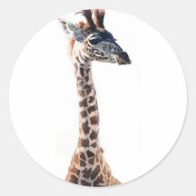 "Kleine Giraffen-" Tier-Tier-Aquarell Runder Aufkleber