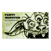 Kleine grüne Monster-Skizze Visitenkartenvorlagen