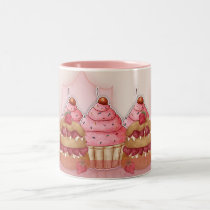 Kleine Kuchen und Zuckerguss-Becher tassen