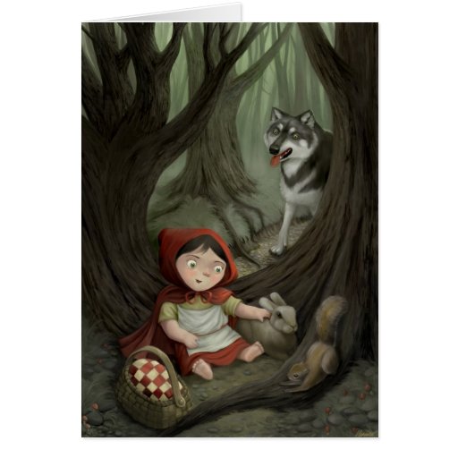 Kleine Rotkäppchen-Gruß-Karte