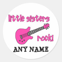 Kleine Schwester-Felsen! mit rosa Gitarre Sticker