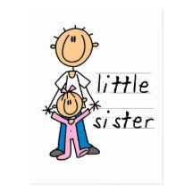 Kleine Schwester mit Bruder-T-Shirts und Geschenke Postkarte