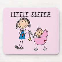 Kleine Schwester mit großen SIS-T-Shirts Mauspads