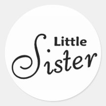 Kleine Schwester Runder Aufkleber
