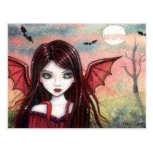 Kleine Vampirs-Postkarte durch Molly Harrison