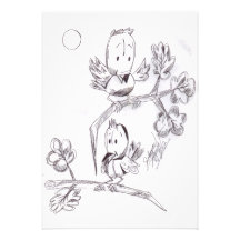 Kleine Vogel-Einladungs-Karten
