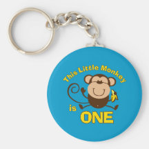 Kleiner Affe-1. Geburtstags-Junge Keychain Schlüsselanhänger