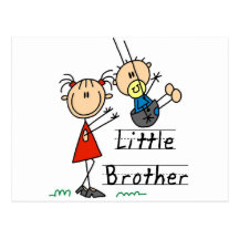 Kleiner Bruder mit große Schwester-T-Shirts Postkarte