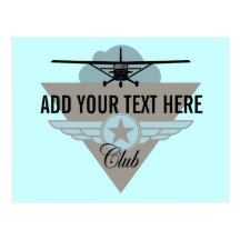 Kleiner Flugzeug-Verein Ihr Text hier Postkarte