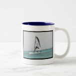 Kleiner Katamaran-Segelboot-Keramik-Becher Tee Haferl