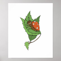 kleiner Marienkäfer niedlichen Schlafens Plakat