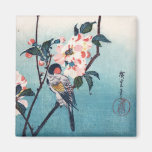 Kleiner Vogel auf Kirschblüte-Niederlassung 桜の枝にとま Kühlschrankmagnete