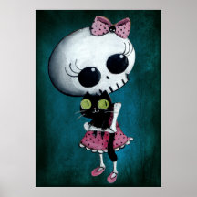 Kleines Fräulein Death - Hallowen Schönheit Plakat