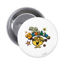 Kleines Fräulein Sunshine Stars u. Blumen Anstecknadelbuttons