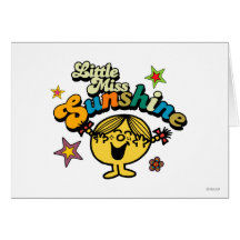 Kleines Fräulein Sunshine Stars u. Blumen Karte
