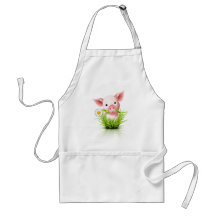 Kleines rosa Schwein im Gras Schürzen