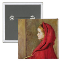 Kleines Rotkäppchen durch John Everett Millais Anstecknadelbutton