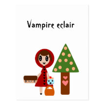 Kleines Rotkäppchen trifft den VampirEclair Postkarte